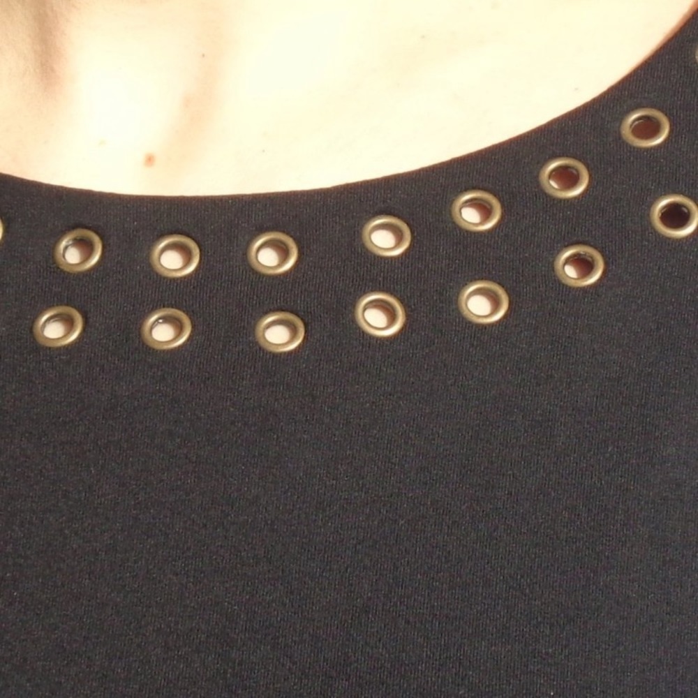 3/$15 RACHEL Rachel Roy dress black with metal accents pullover party size S - Picture 9 of 16